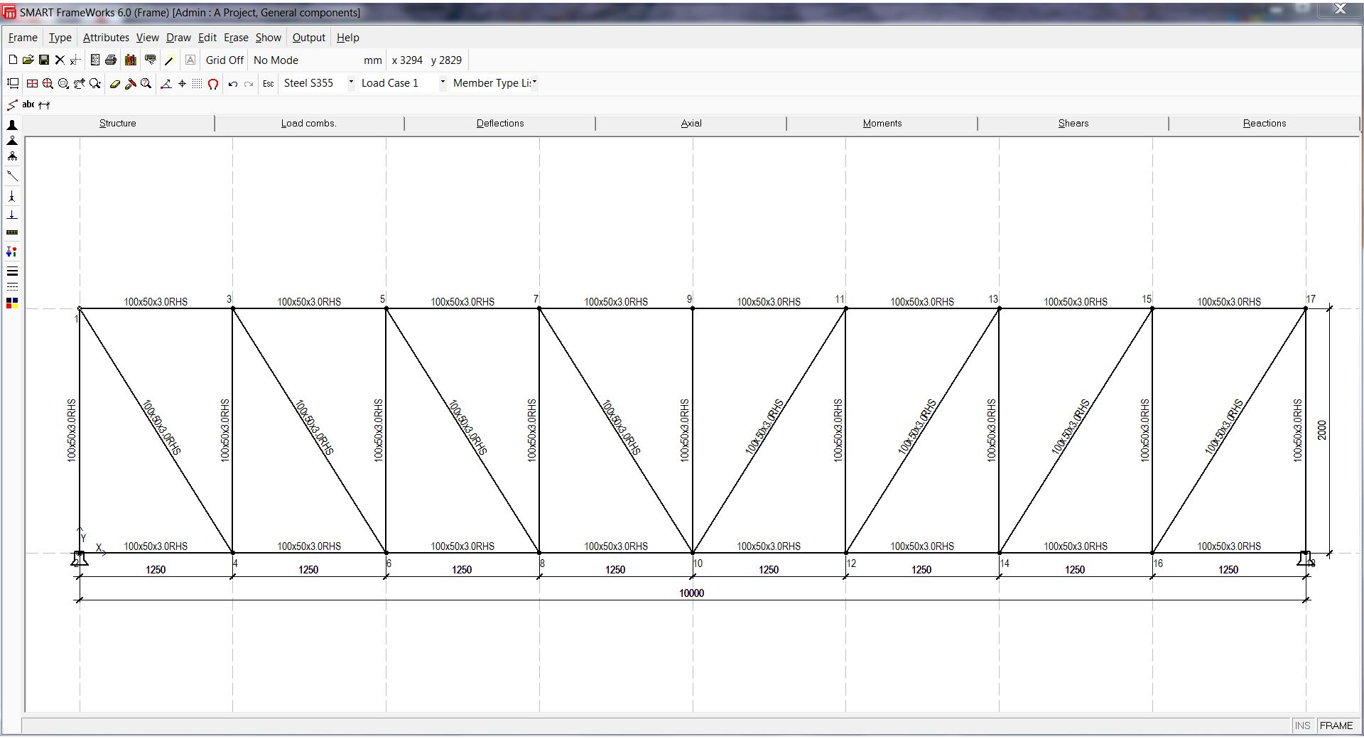 MART Engineer V6 2D Frame Analysis – Truss Example