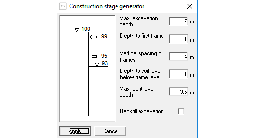 Construction stage generator
